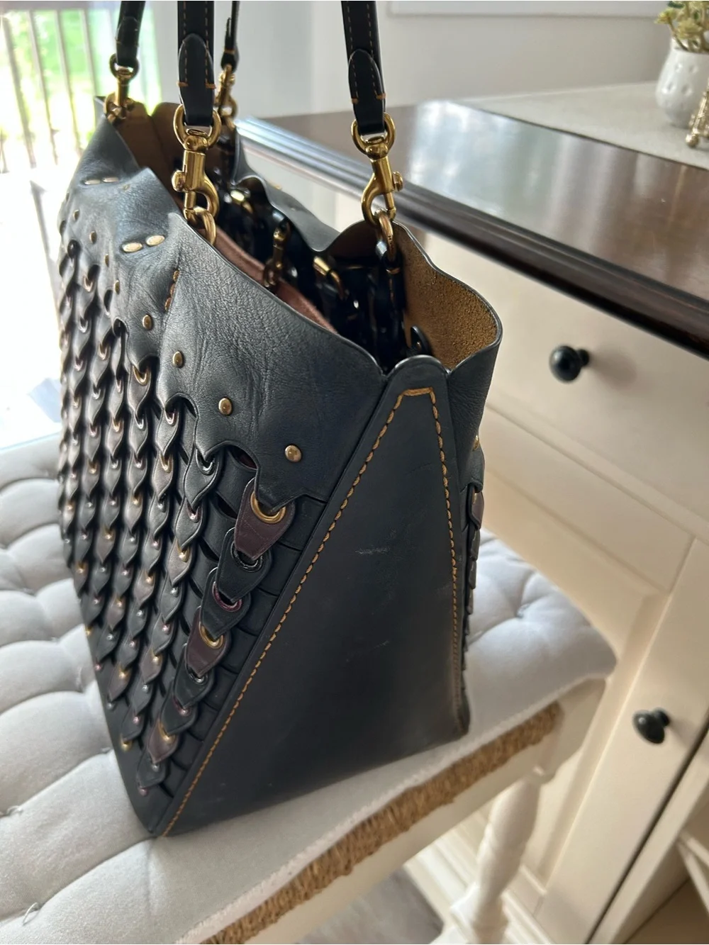 Coach Rare 1941 Leather Rouge Chain Link handbag